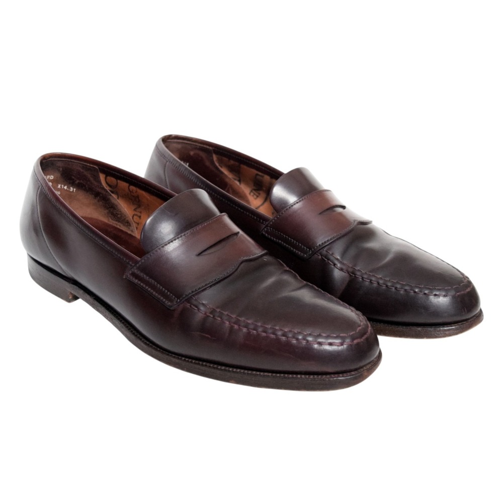 Crockett & Jones Harvard Horween Shell Cordovan Penny Loafers 12D Color 8 314